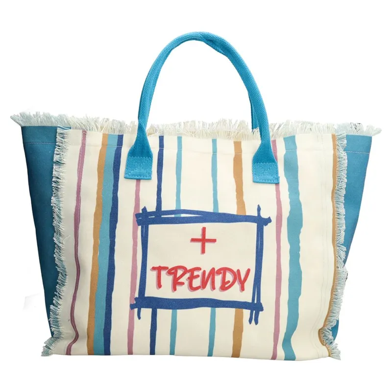 Borsa mare 36 x 22 cm Good Vibes Poliestere Azzurro Occasione Imperdibile