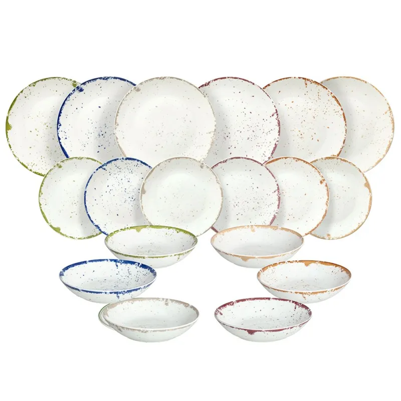 Compra Online Servizio piatti 18 pezzi Osteria Contemporanea Porcellana Multicolor