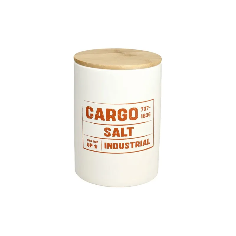 Barattolo sale con coperchio in bambù 700 cc Cargo Ceramica Bianco Occasione