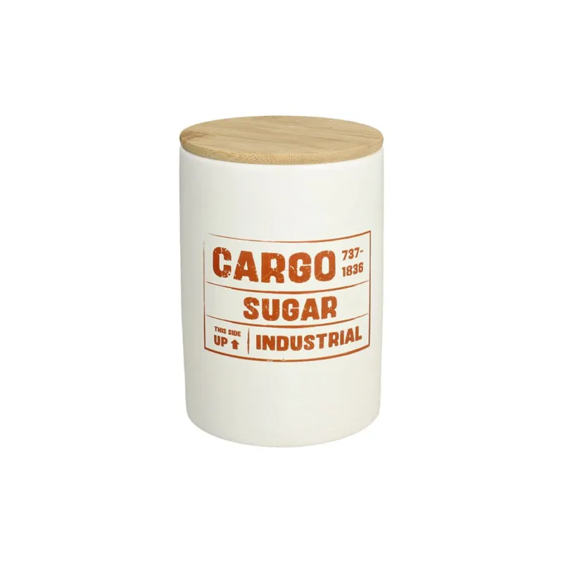 Soddisfatti O Rimborsati Barattolo zucchero con coperchio in bambù 700 cc Cargo Ceramica Bianco