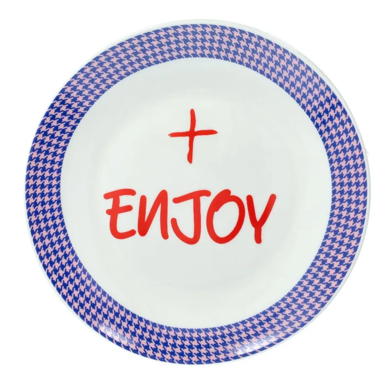 Piatto dessert 20,5 cm Good Vibes New Bone China Viola Ultime Pezzi