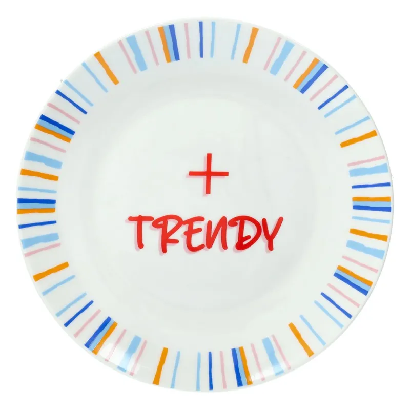 Ultime Pezzi Piatto dessert 20,5 cm Good Vibes New Bone China Multicolor
