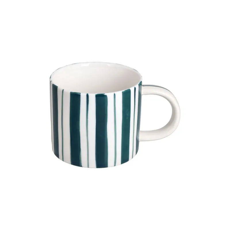 Mug 330 cc Stripes New Bone China Verde Soddisfatti O Rimborsati