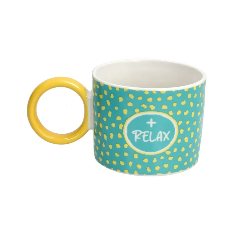 Prezzo Basso Mug 400 cc Good Vibes New Bone China Multicolor