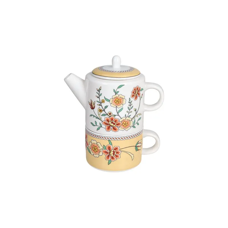 Tazza con teiera per uno 400 cc Heritage New Bone China Giallo Prezzo Conveniente