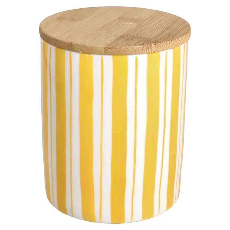Solo Oggi Barattolo con coperchio 1100 cc Stripes New Bone China Giallo