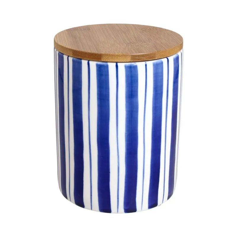 Non Perdere Barattolo con coperchio 1100 cc Stripes New Bone China Blu