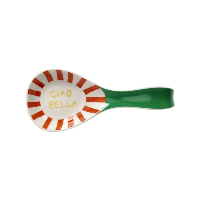 Offerta Lampo Poggia Mestolo 23 cm Viva L‘Italia New Bone China Verde