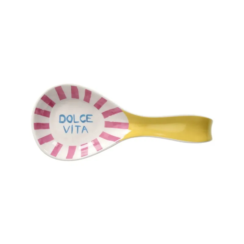 Poggia Mestolo 23 cm Viva L‘Italia New Bone China Giallo Di Tendenza