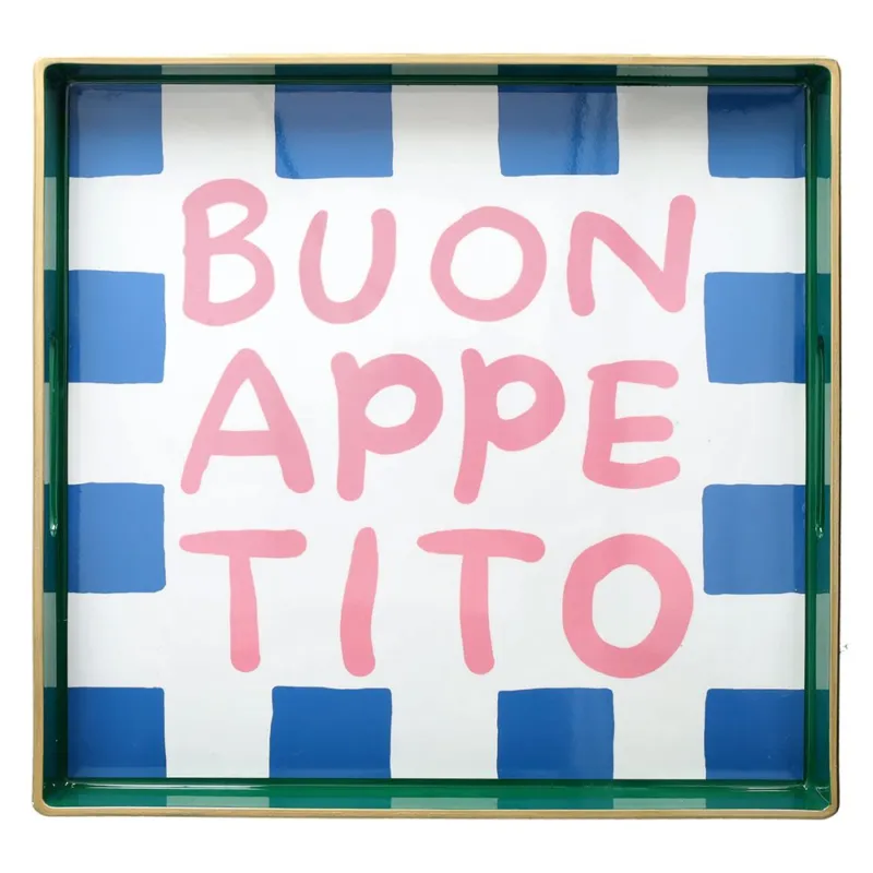 Vendita Finale Vassoio quadrato 35 x 35 cm Summer Time Polipropilene Blu