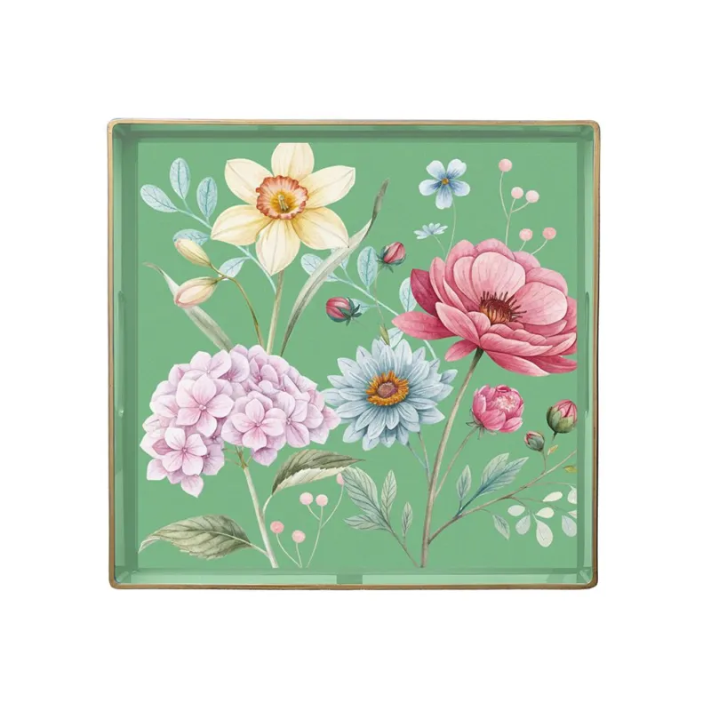 Direttamente Dal Produttore Vassoio quadrato 35 x 35 cm Summer Time Polipropilene Verde