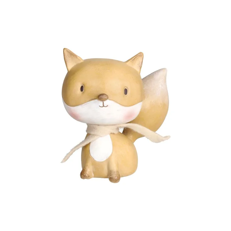 Statua Volpe h 11 cm Cute Poliresina Arancione Ultima Occasione