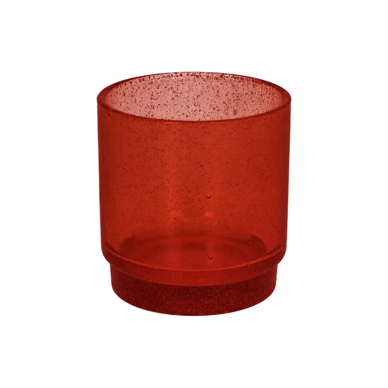 Set 6 bicchieri impilabili 320 cc Vetro Rosso Ultime Pezzi