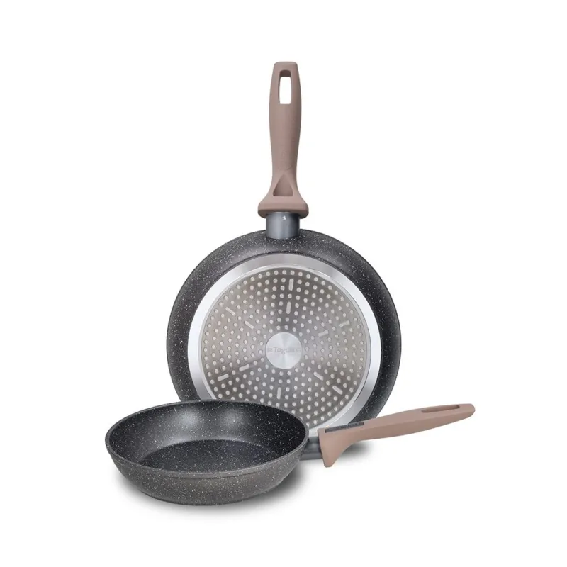Compra Oggi Stesso Set 2 Padelle Cm 24 & 28 Class Stone Alluminio Nero-Marrone