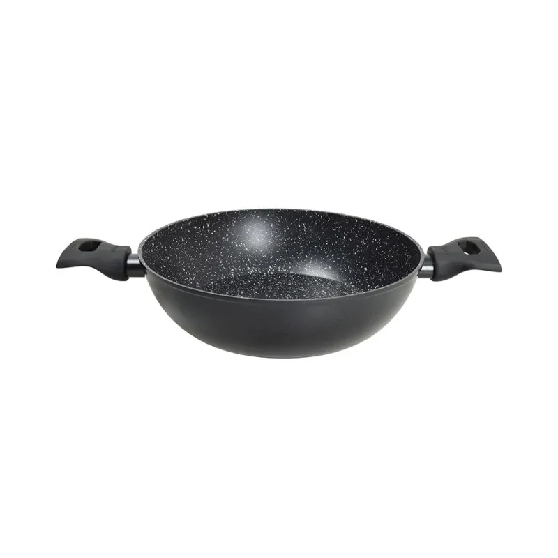 Reso Gratuito Tegame 2 manici Cm 28 Full Induction Alluminio Nero