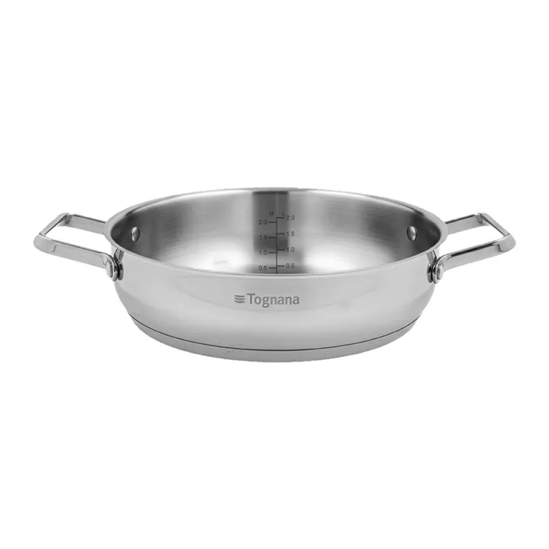 Tegame 2 manici 24 cm Acciaio inox Argento Pagamento Sicuro