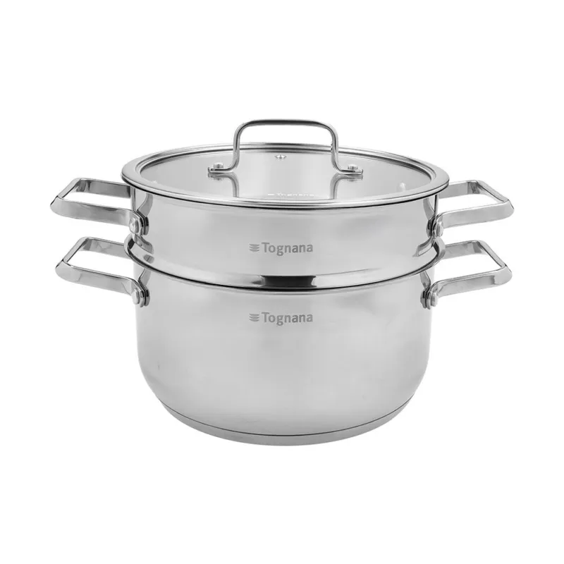 Vaporiera set 3 pezzi 22 cm Acciaio inox Argento Ultima Occasione