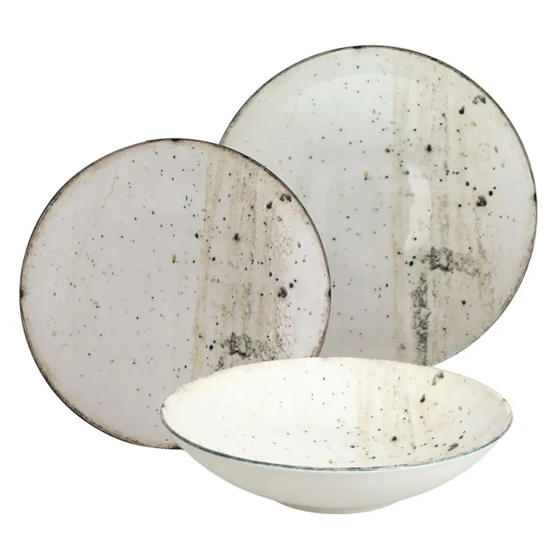 Servizio piatti 18 pezzi Nova Porcellana Beige Di Tendenza