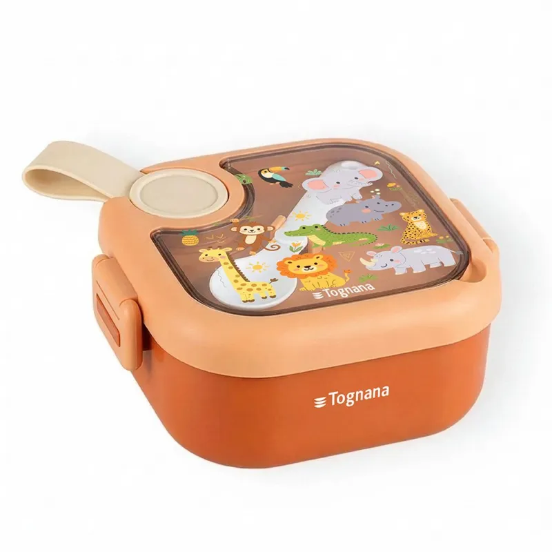 Porta merenda 13 cm Safari Polipropilene Arancione Nuova Collezione