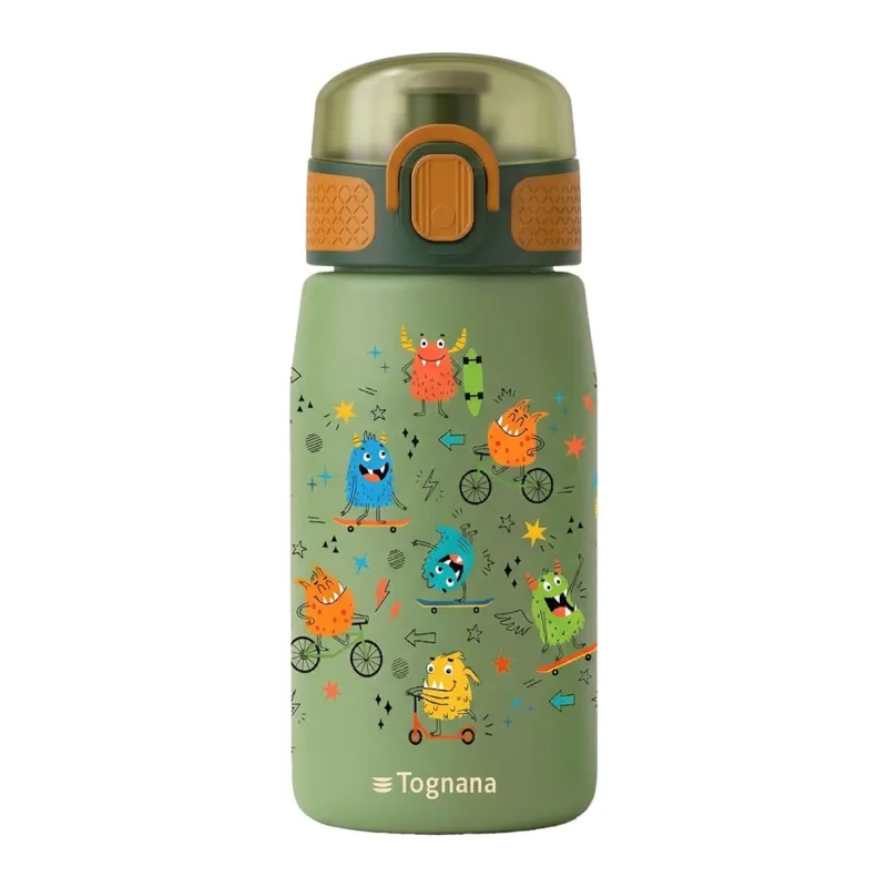 Borraccia 380 ml Mostri Acciaio Inox 18/10 Verde Offerta Del Giorno