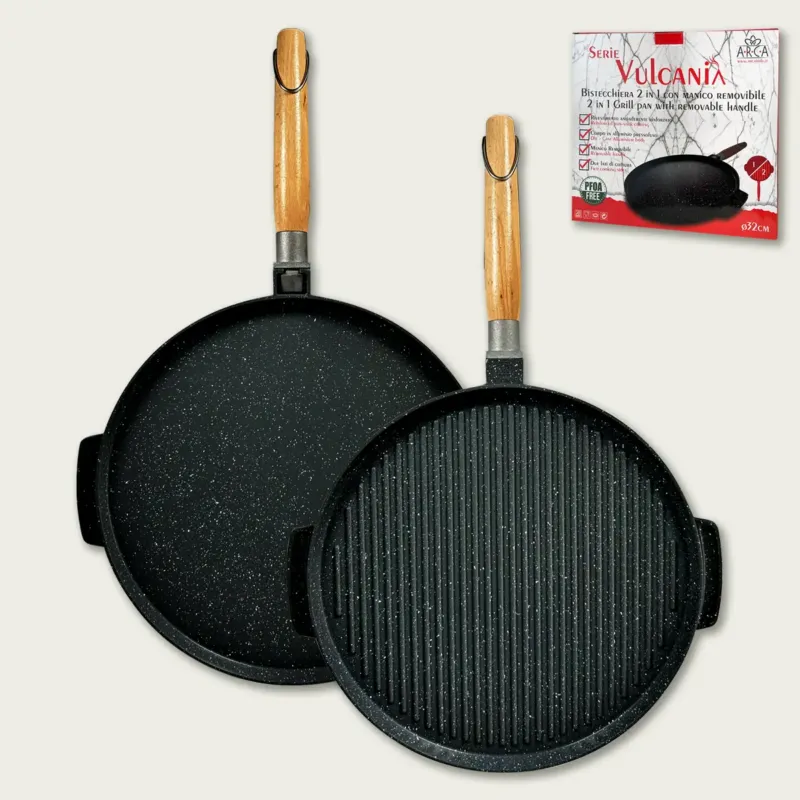 Vulcania Grill Double Tonda In Alluminio Pressofuso Offerta Del Giorno