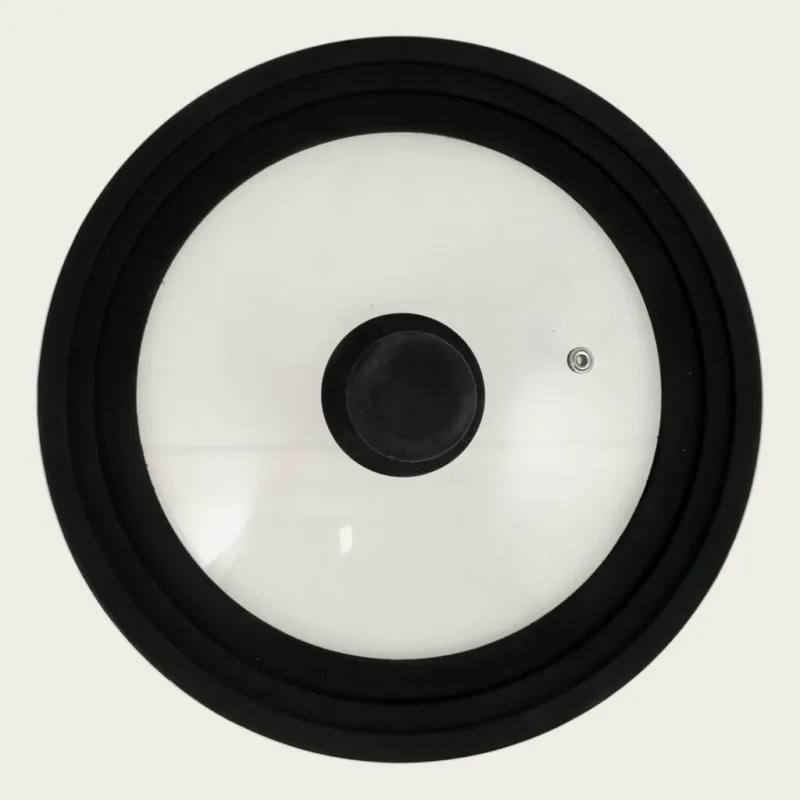 Coperchio In Vetro Con Bordo In Silicone Antiurto 3 In 1 Nero Non Perdere