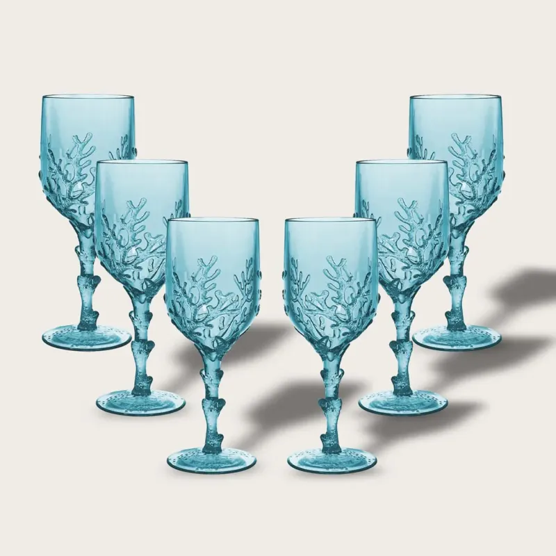 Calice Coral In Plastica,ser-6-calici-piu-conveniente-acqua-marina Prezzo Di Fabbrica