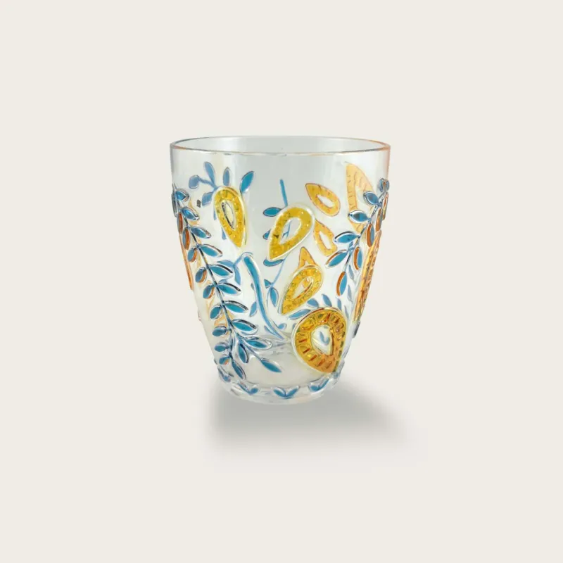Reso Gratuito Bicchiere In Plastica Acrilica Crystal Decorata 40cl