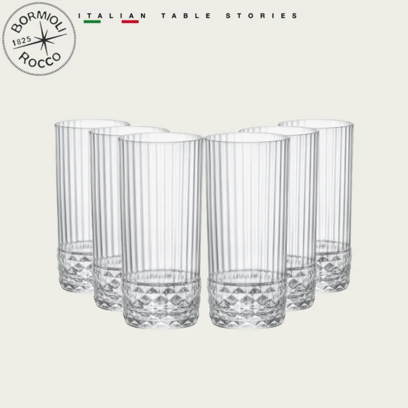 Prezzo Ridotto Set 6 Bicchieri Bormioli America ‘20s Long Drink
