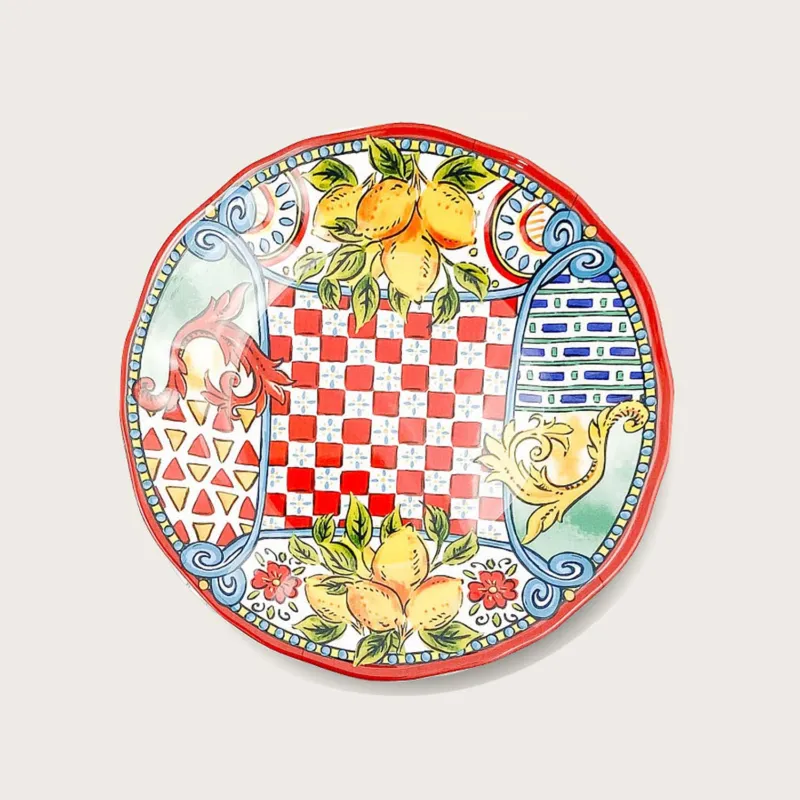 Prezzo Conveniente Piatto Rotondo In Melamina Decoro Amalfi