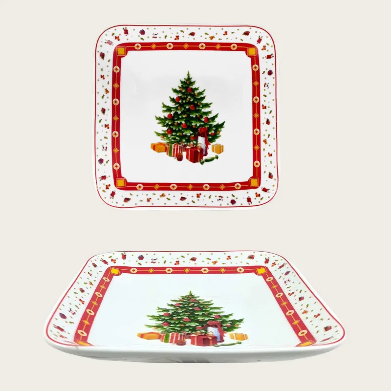 Vassoio Quadrato Christmas Tree In Porcellana Compra Oggi Stesso