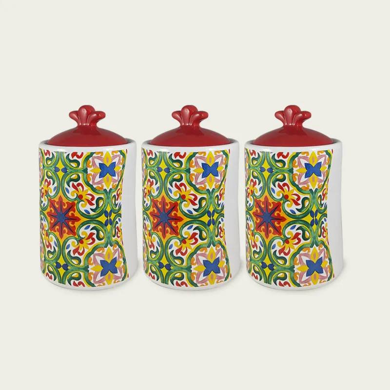 A Buon Prezzo Tris Barattoli Tenerife In Ceramica