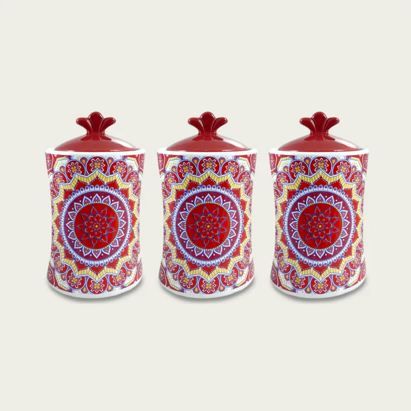 Offerta Speciale Tris Barattoli Kyoto In Ceramica Bordeaux