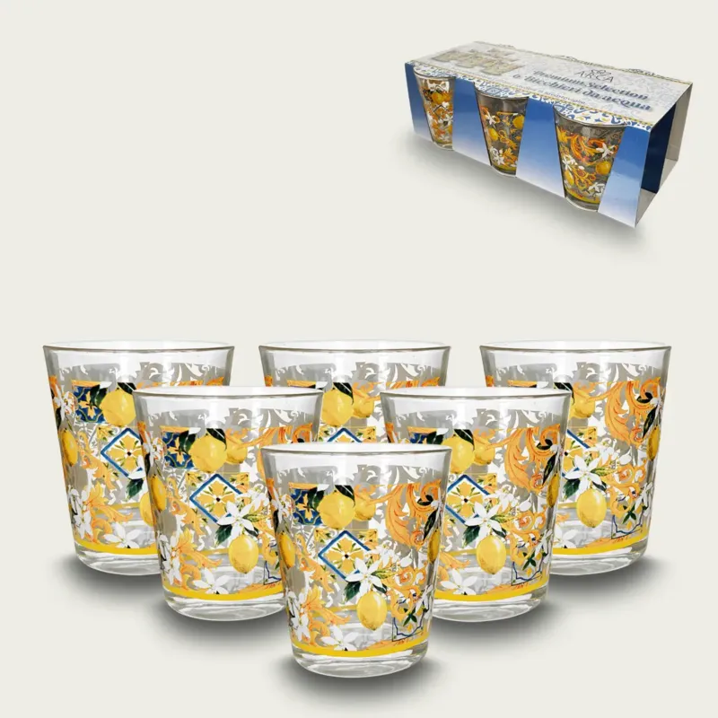 Set 6 Bicchieri Lemon In Vetro 30Cl Esclusivo