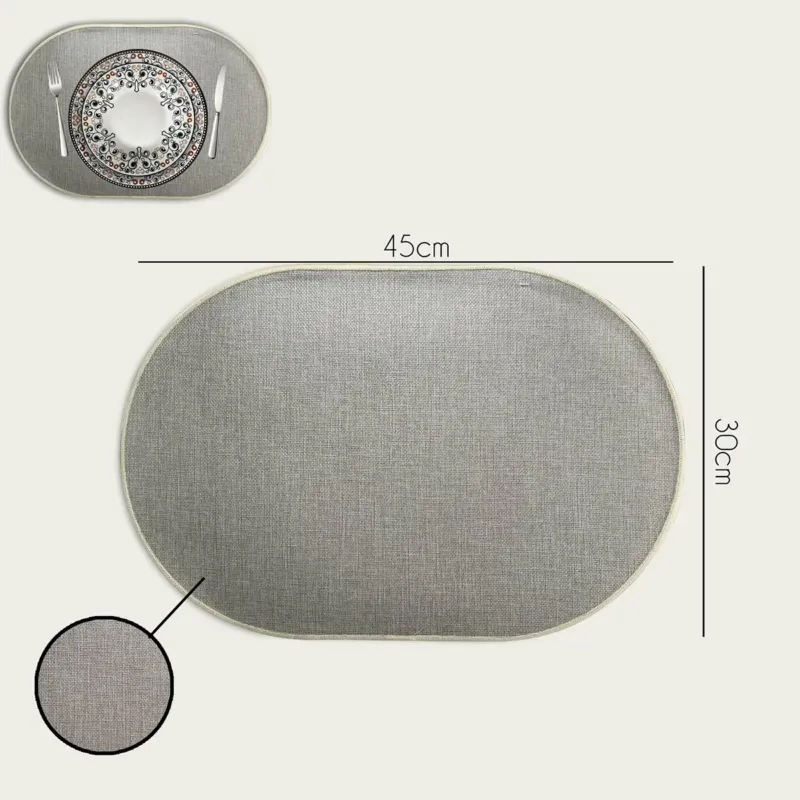 Tovaglietta Ovale 45x30 cm Poliestere,grigio Novità
