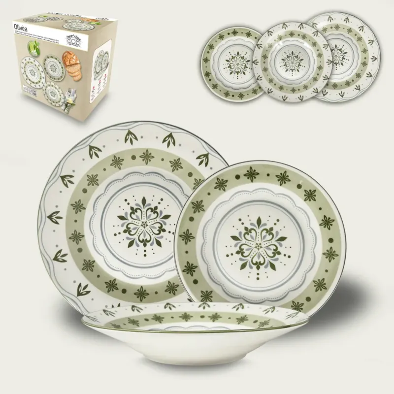Set 18 Piatti Olivea In Porcellana Compra Adesso
