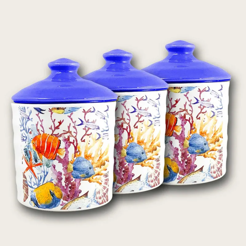 Tris Barattoli Mediterranea In Ceramica Prezzo Di Fabbrica