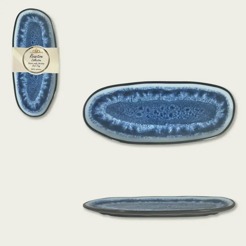 Promozione Esclusiva Ovale 24x10 Cm In Melamina Reactive,blu