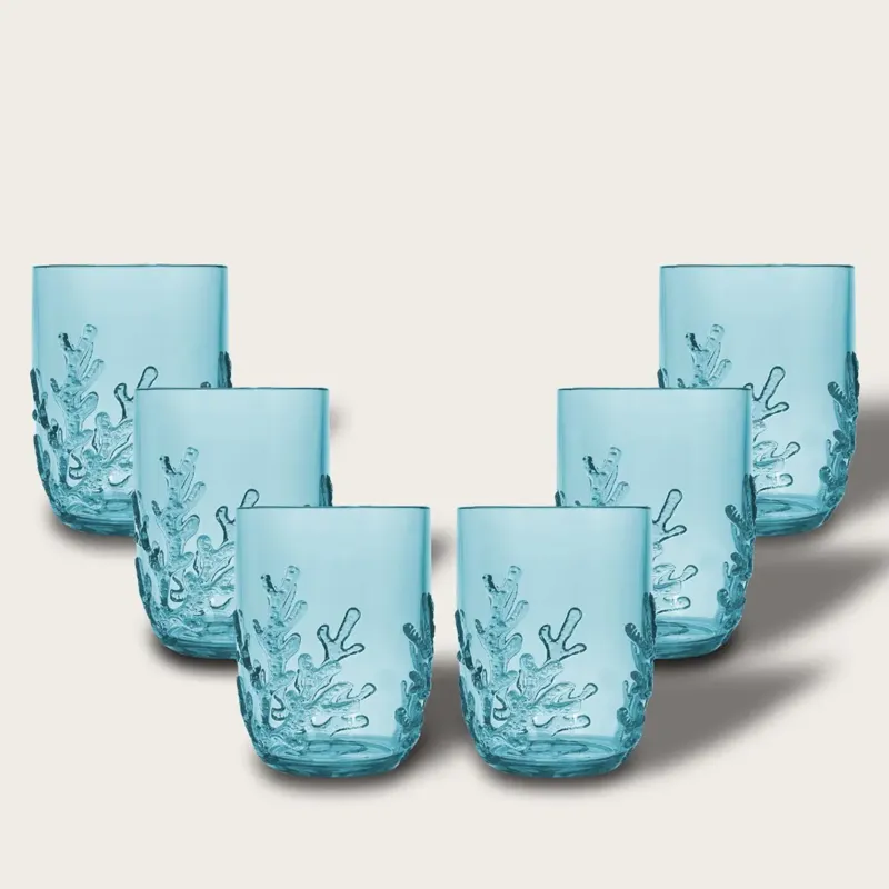 Reso Gratuito Tumbler Coral In Plastica,set-6-bicchieri-piu-conveniente-acqua-marina