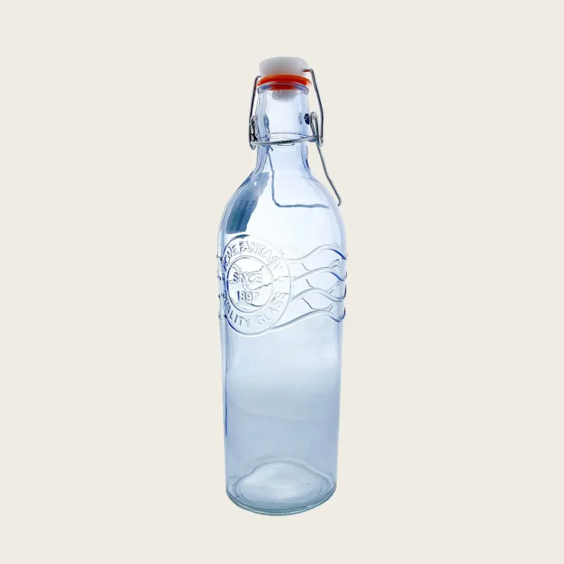 Offerta Lampo Bottiglia In Vetro Con Tappo Ermetico 1L,blu