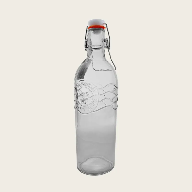 Offerta Lampo Bottiglia In Vetro Con Tappo Ermetico 1L,grey