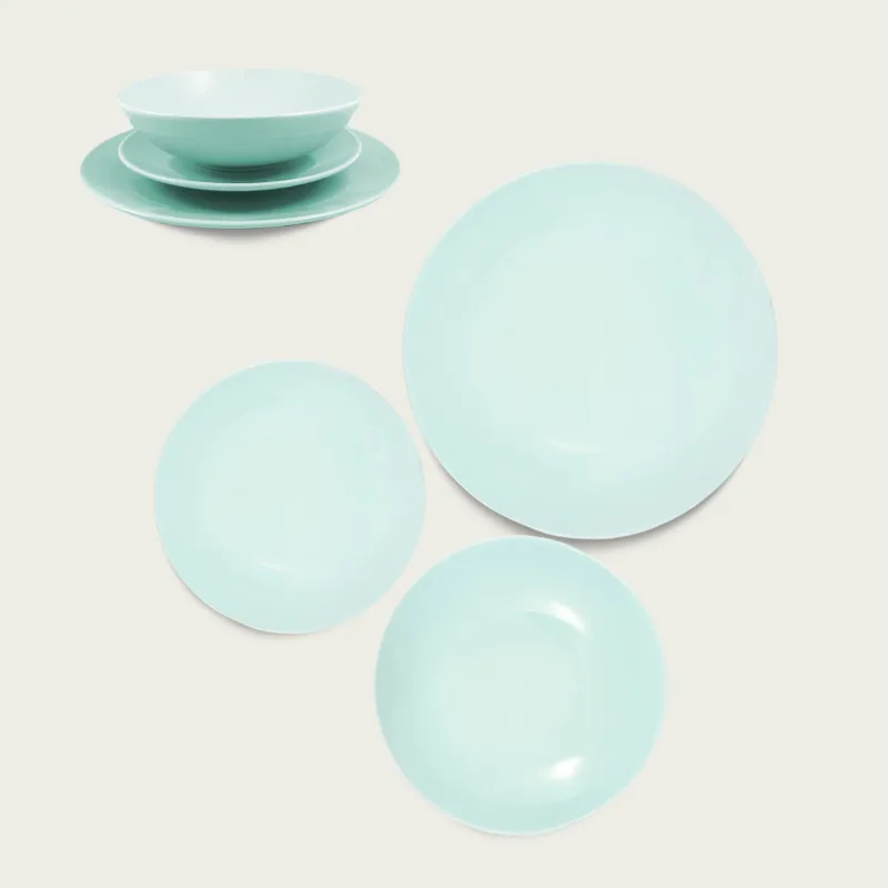 Piatto Monocolore In Ceramica,celeste Pagamento Sicuro