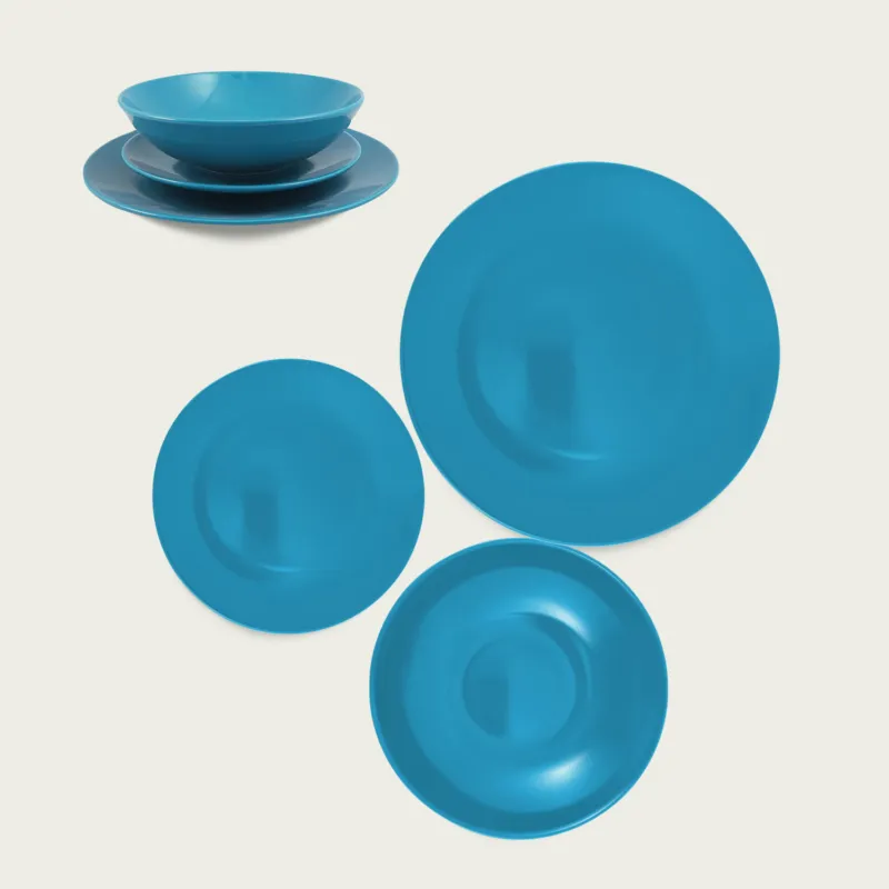 Piatto Monocolore In Ceramica,azzurro Soddisfatti O Rimborsati