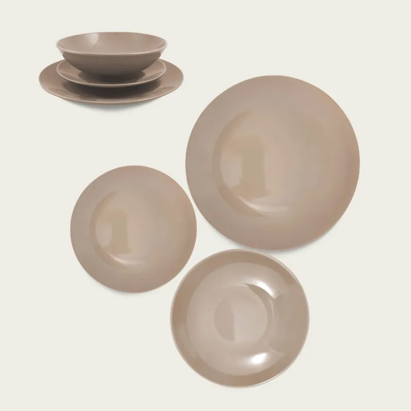 Prezzo Conveniente Piatto Monocolore In Ceramica,tortora