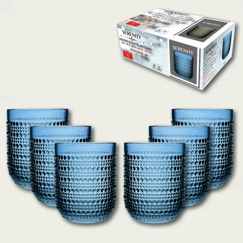 Set 6 Serenity In Vetro,set-6-tumbler-blu Acquista Ora