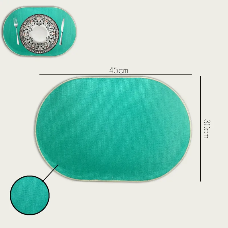 Quantità Limitata Tovaglietta Ovale 45x30 cm Poliestere,acqua-marina