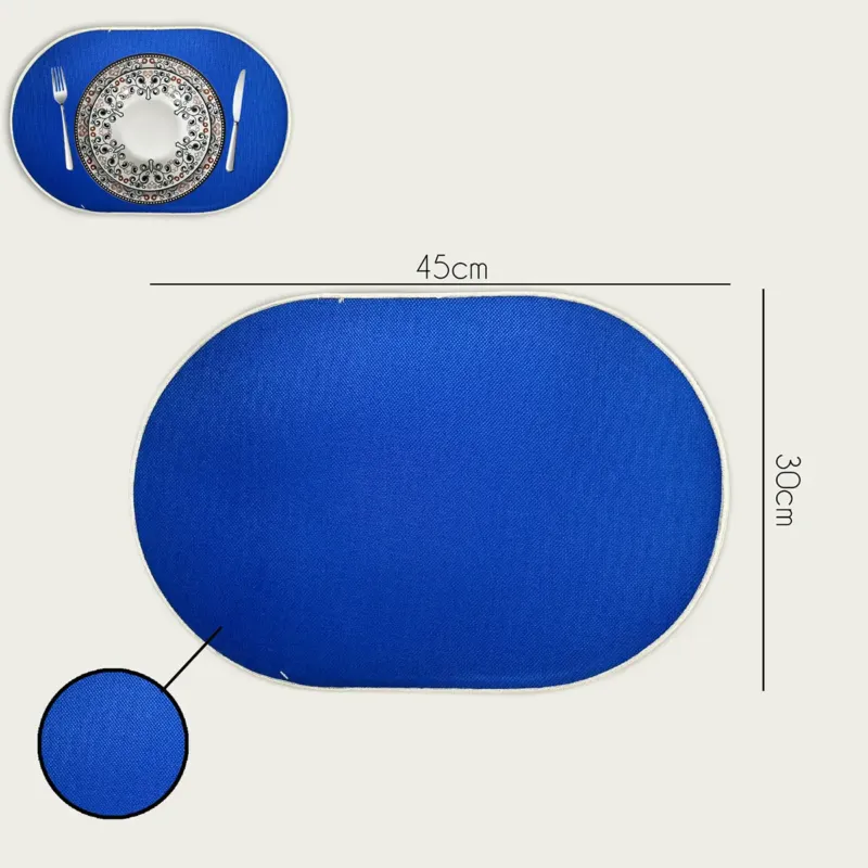 Reso Gratuito Tovaglietta Ovale 45x30 cm Poliestere,blu