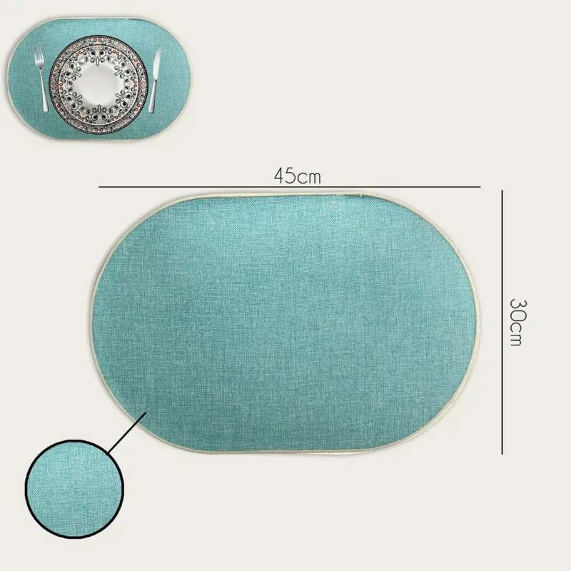 Tovaglietta Ovale 45x30 cm Poliestere,set-6-tovagliette-piu-conveniente-azzurro Subito Disponibile