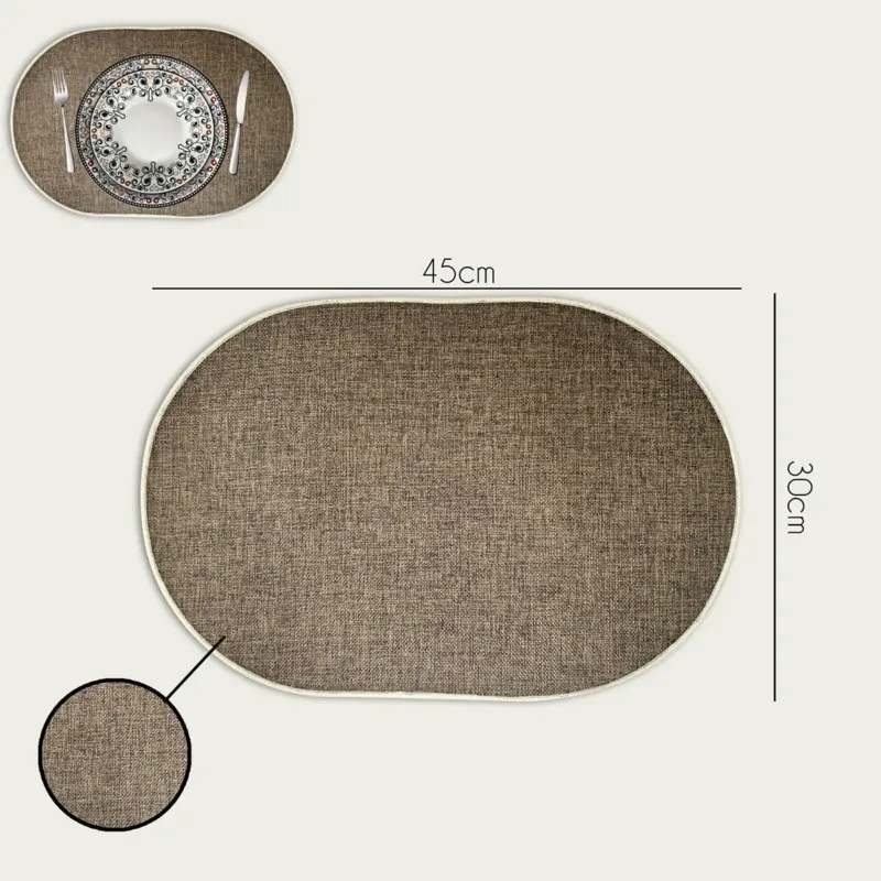 Tovaglietta Ovale 45x30 cm Poliestere,set-6-tovagliette-piu-conveniente-marrone Promo Stagionale