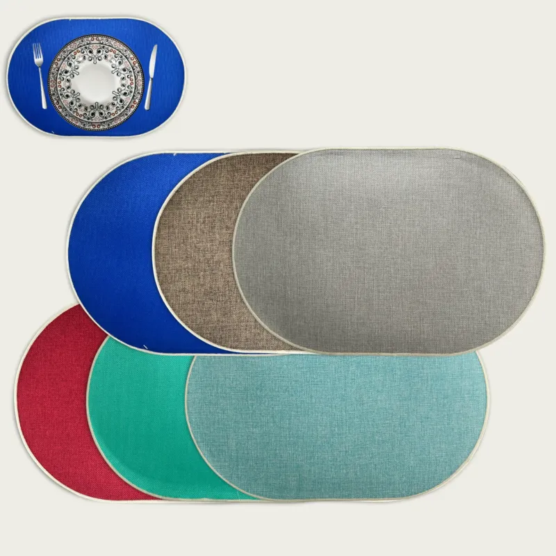 Miglior Prezzo Tovaglietta Ovale 45x30 cm Poliestere,set-6-tovagliette-piu-conveniente-mix-color